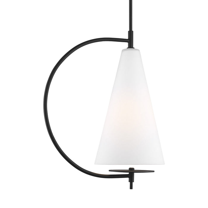 One Light Pendant from the GESTURE collection in Midnight Black finish