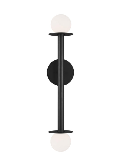 Two Light Wall Sconce from the Nodes collection in Midnight Black finish