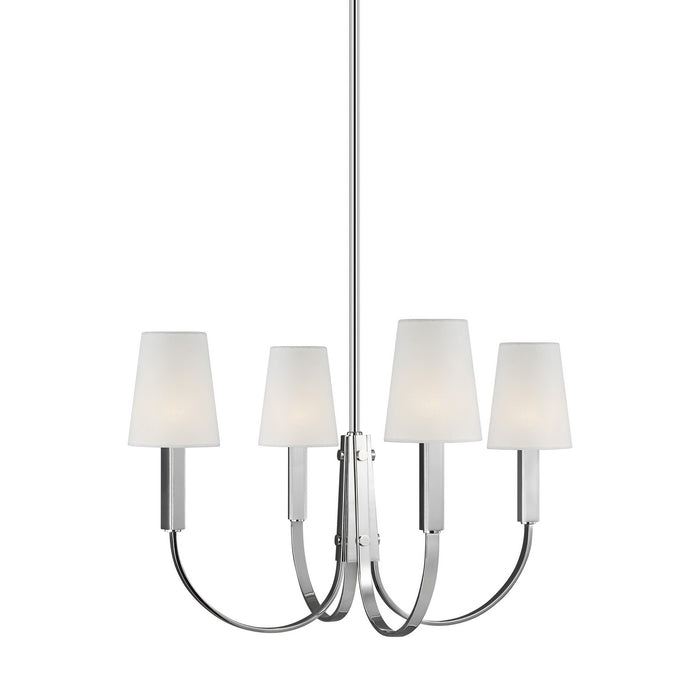 Four Light Chandelier from the LOGAN collection in Polished Nickel finish