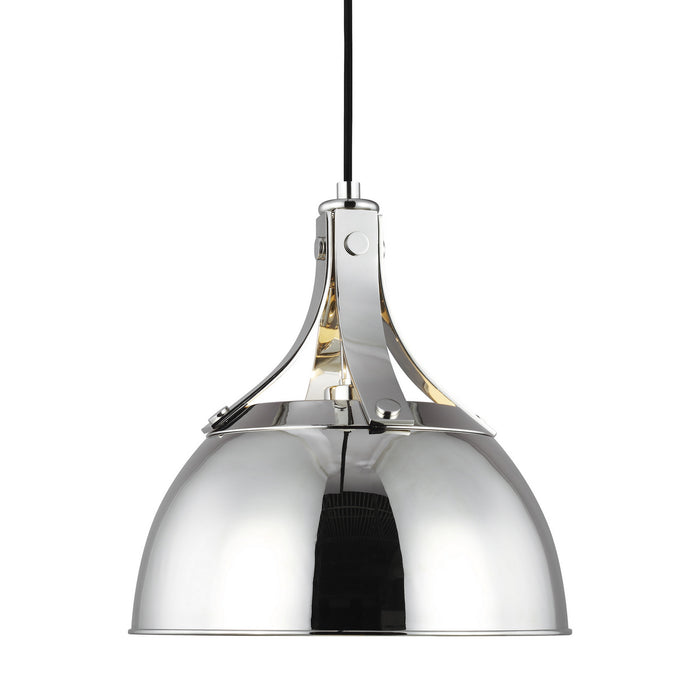 One Light Pendant from the LOGAN collection in Polished Nickel finish