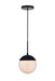 Elegant Lighting - LD6026BK - One Light Pendant - Eclipse - Black And Frosted White