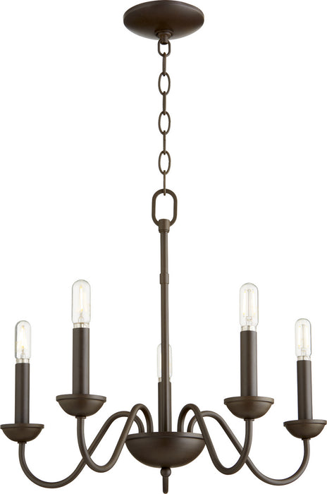 Five Light Chandelier in Oiled Bronze finish