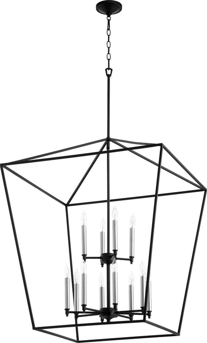 12 Light Entry Pendant from the Gabriel collection in Noir finish