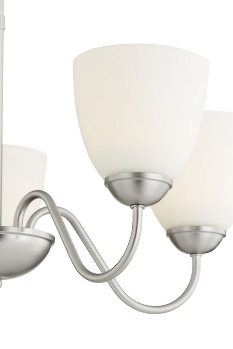 Five Light Chandelier in Satin Nickel finish