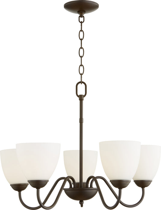 Five Light Chandelier in Oiled Bronze finish