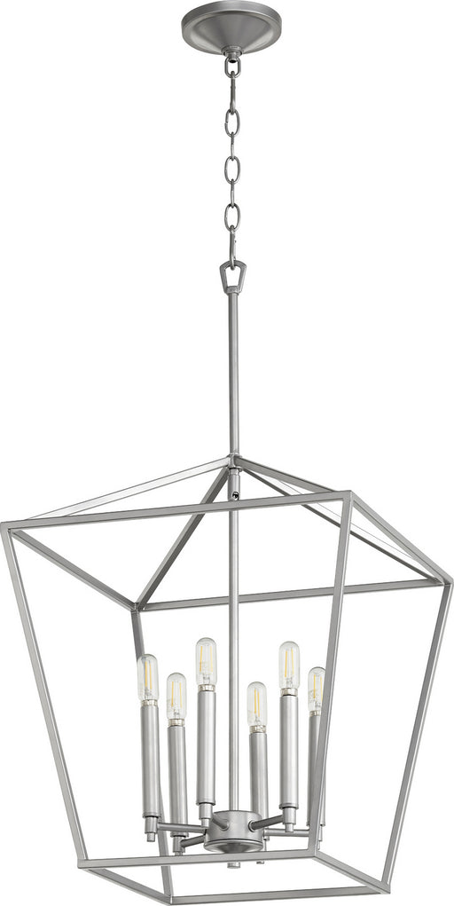 Quorum - 604-6-64 - Six Light Entry Pendant - Gabriel - Classic Nickel