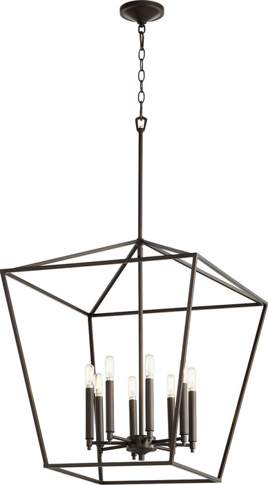 Eight Light Entry Pendant from the Gabriel collection in Oiled Bronze finish