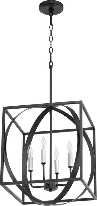 Four Light Pendant in Noir finish