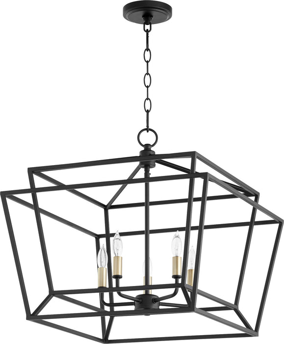 Five Light Chandelier from the Monument collection in Noir finish