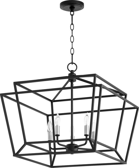 Five Light Chandelier from the Monument collection in Noir finish
