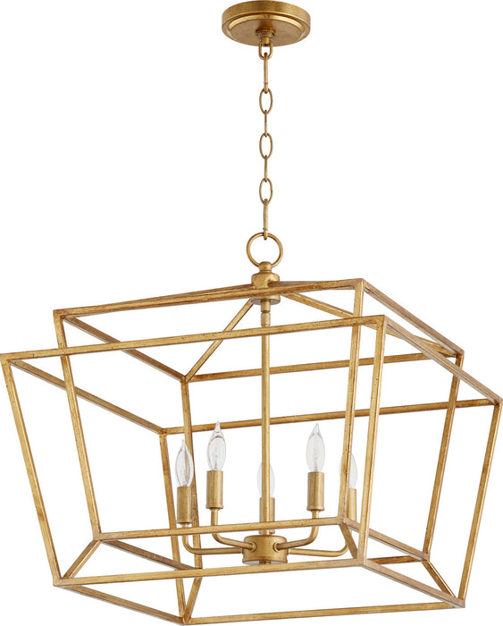 Quorum - 8407-5-74 - Five Light Chandelier - Monument - Gold Leaf