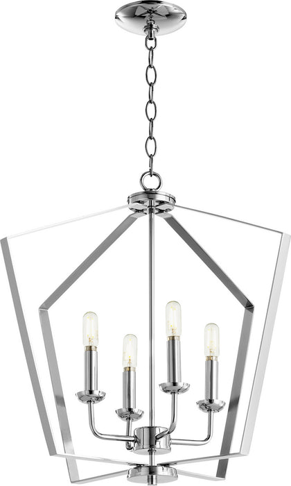 Four Light Entry Pendant in Chrome finish