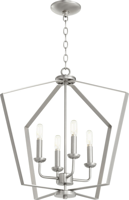 Four Light Entry Pendant in Satin Nickel finish