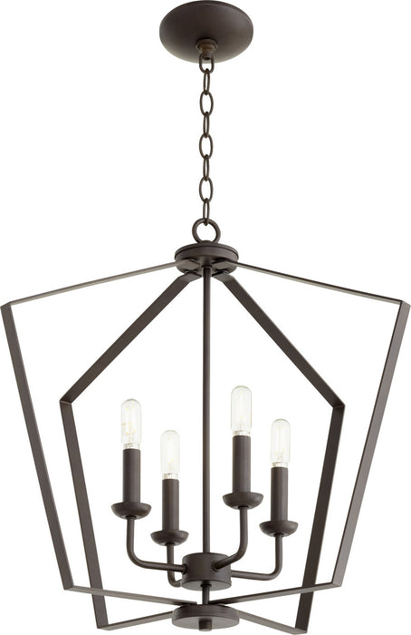 Four Light Entry Pendant in Oiled Bronze finish