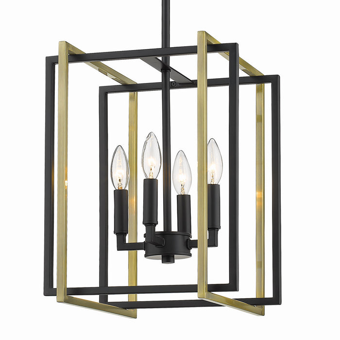 Four Light Chandelier from the Tribeca collection in Matte Black finish