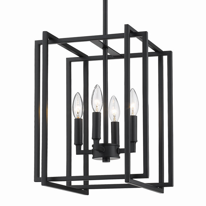 Four Light Chandelier from the Tribeca collection in Matte Black finish
