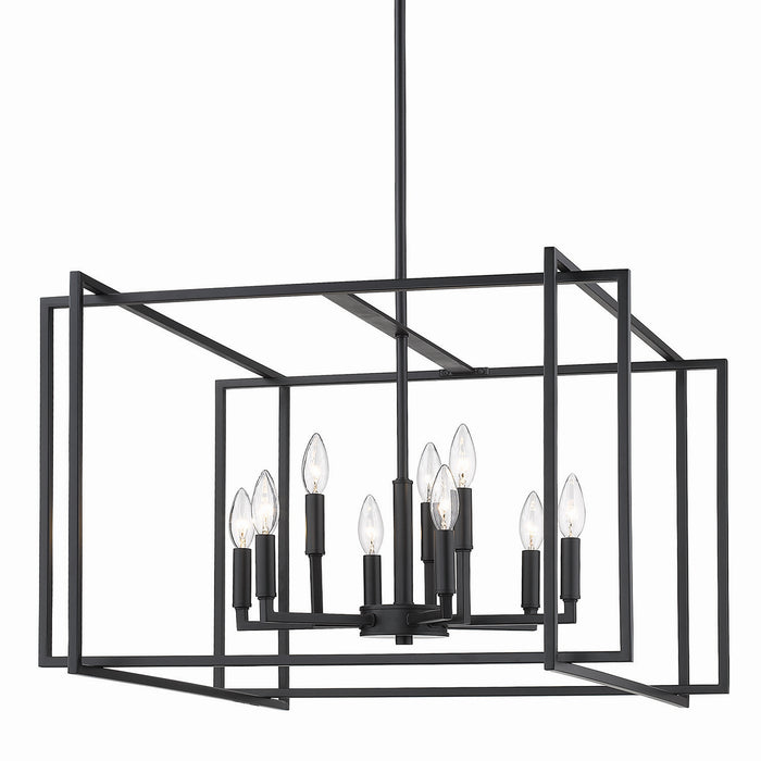Nine Light Chandelier from the Tribeca collection in Matte Black finish