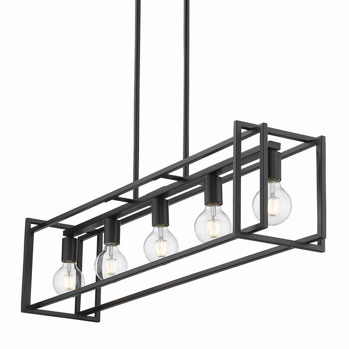 Five Light Linear Pendant from the Tribeca collection in Matte Black finish