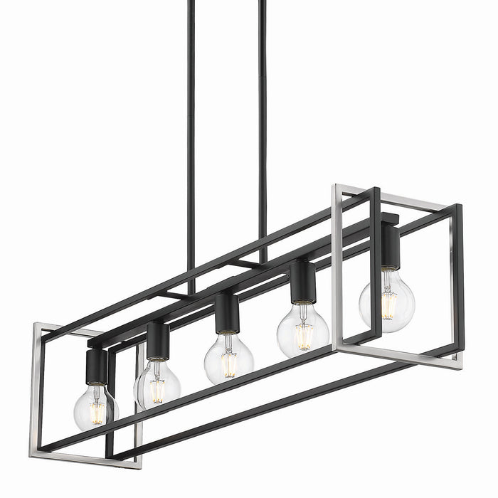 Five Light Linear Pendant from the Tribeca collection in Matte Black finish