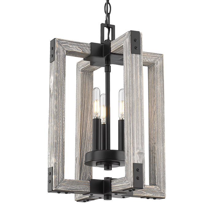 Three Light Pendant from the Lowell collection in Matte Black finish