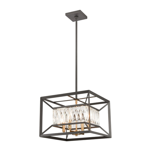 ELK Home - 11184/4 - Four Light Chandelier - Starlight - Charcoal, Satin Brass, Satin Brass