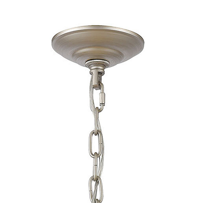Three Light Pendant from the Delray collection in Aged Silver finish