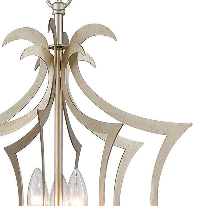 Three Light Pendant from the Delray collection in Aged Silver finish