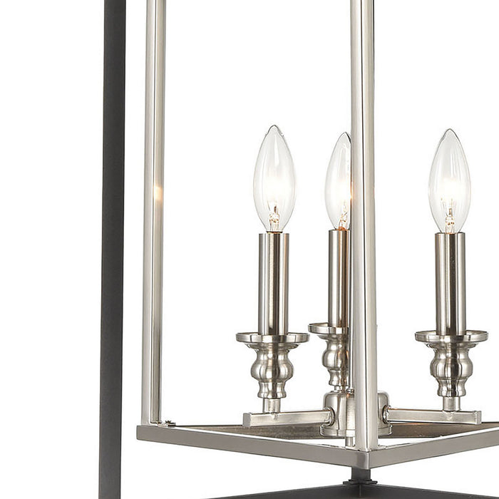 Three Light Pendant from the Salinger collection in Charcoal, Satin Nickel finish