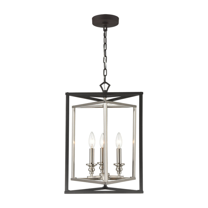 ELK Home - 12235/3 - Three Light Pendant - Salinger - Charcoal, Satin Nickel