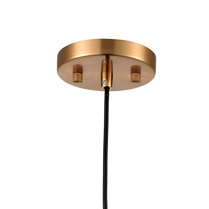 One Light Mini Pendant from the Boudreaux collection in Matte Black, Antique Gold, Antique Gold finish