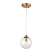 ELK Home - 15343/1 - One Light Mini Pendant - Boudreaux - Matte Black, Antique Gold, Antique Gold