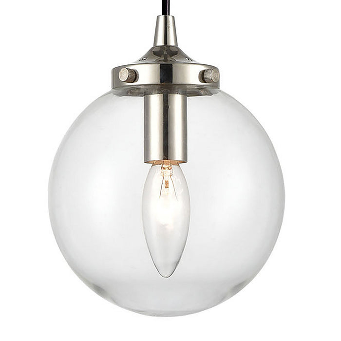 One Light Mini Pendant from the Boudreaux collection in Polished Nickel finish