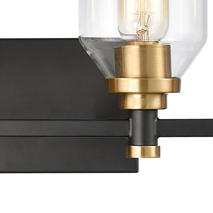 Four Light Vanity from the Cambria collection in Matte Black, Satin Brass, Satin Brass finish