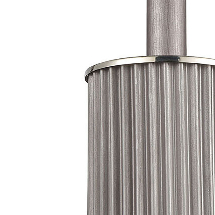 One Light Mini Pendant from the Corrugated Steel collection in Polished Nickel finish