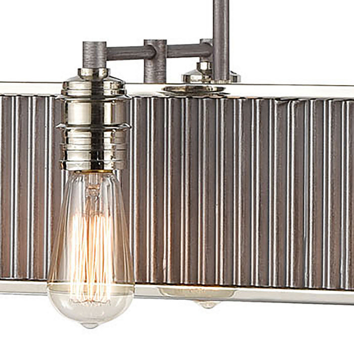 Eight Light Chandelier from the Corrugated Steel collection in Polished Nickel finish