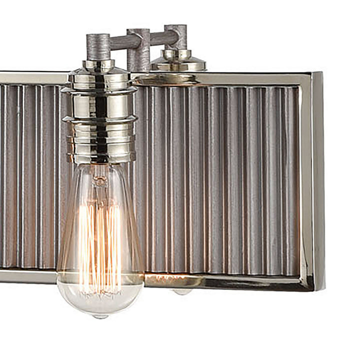 Eight Light Chandelier from the Corrugated Steel collection in Polished Nickel finish