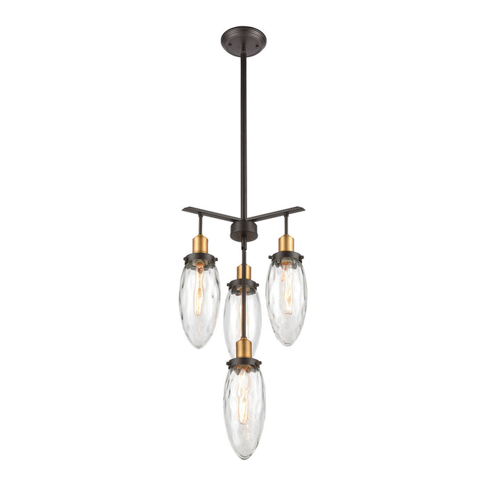 Four Light Chandelier from the Shinzu collection in Oil Rubbed Bronze finish