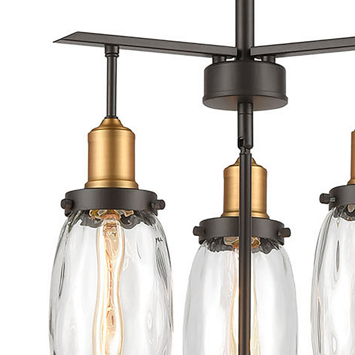 Four Light Chandelier from the Shinzu collection in Oil Rubbed Bronze finish