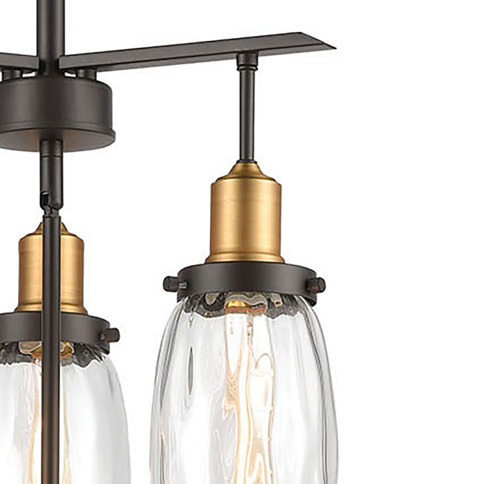 Four Light Chandelier from the Shinzu collection in Oil Rubbed Bronze finish