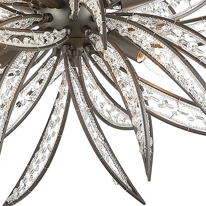 Eight Light Chandelier from the Naples collection in Dark Graphite finish