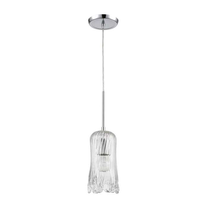 One Light Mini Pendant from the Hand Formed Glass collection in Polished Chrome finish