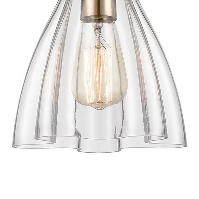 One Light Mini Pendant from the Matilda collection in Satin Brass finish