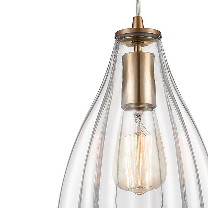 One Light Mini Pendant from the Matilda collection in Satin Brass finish