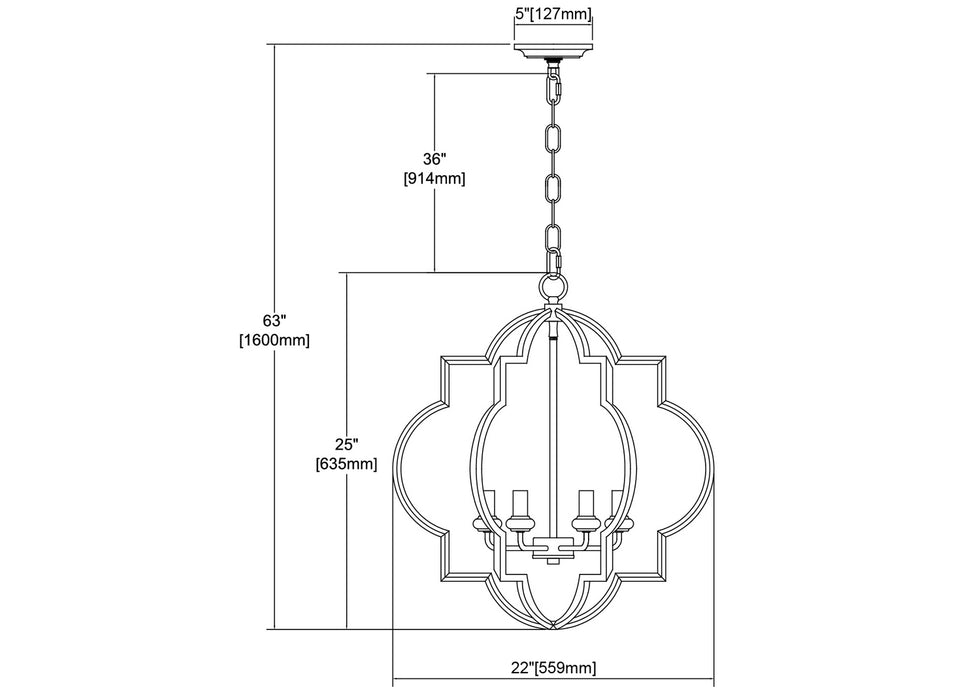 Six Light Chandelier from the Chandette collection in Oil Rubbed Bronze finish