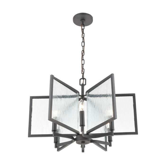 Six Light Chandelier from the Inversion collection in Charcoal finish