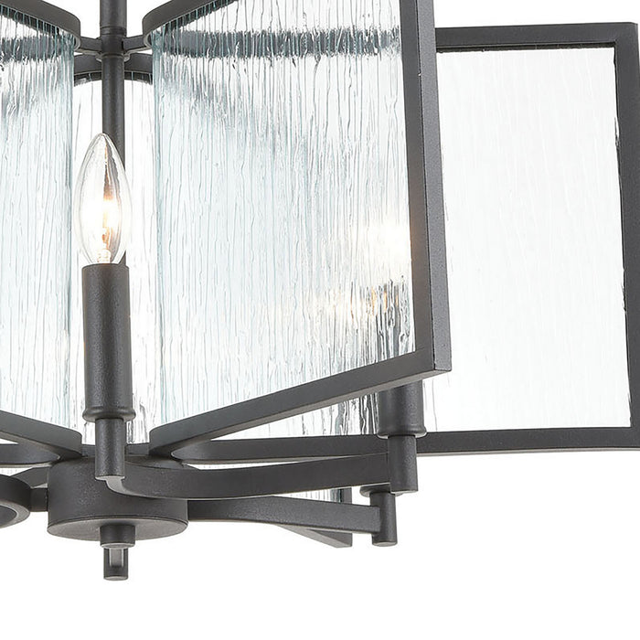 Six Light Chandelier from the Inversion collection in Charcoal finish