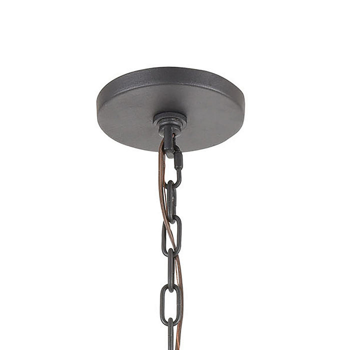 Six Light Chandelier from the Inversion collection in Charcoal finish