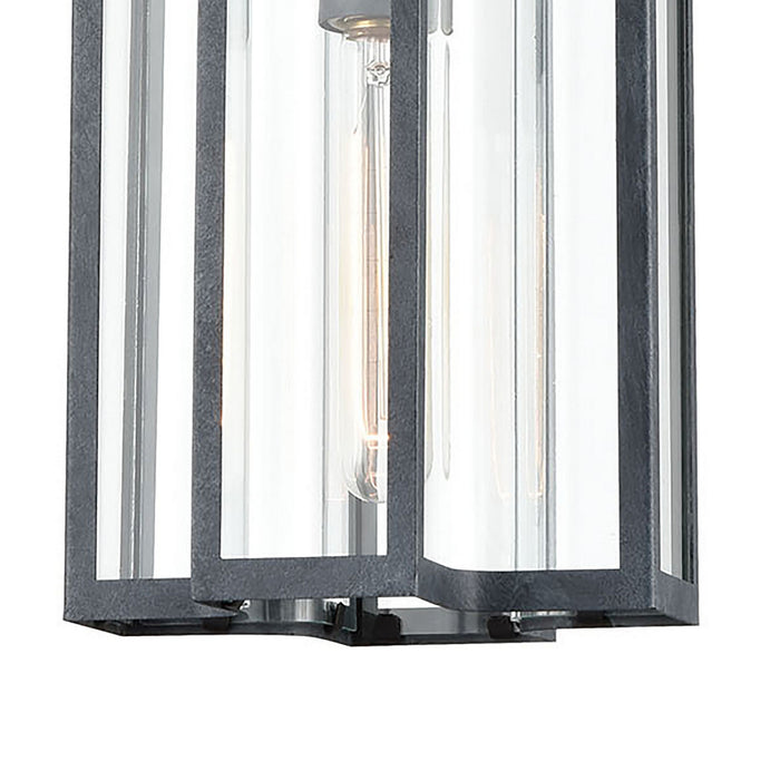 One Light Outdoor Hanging Lantern from the Bianca collection in Aged Zinc finish