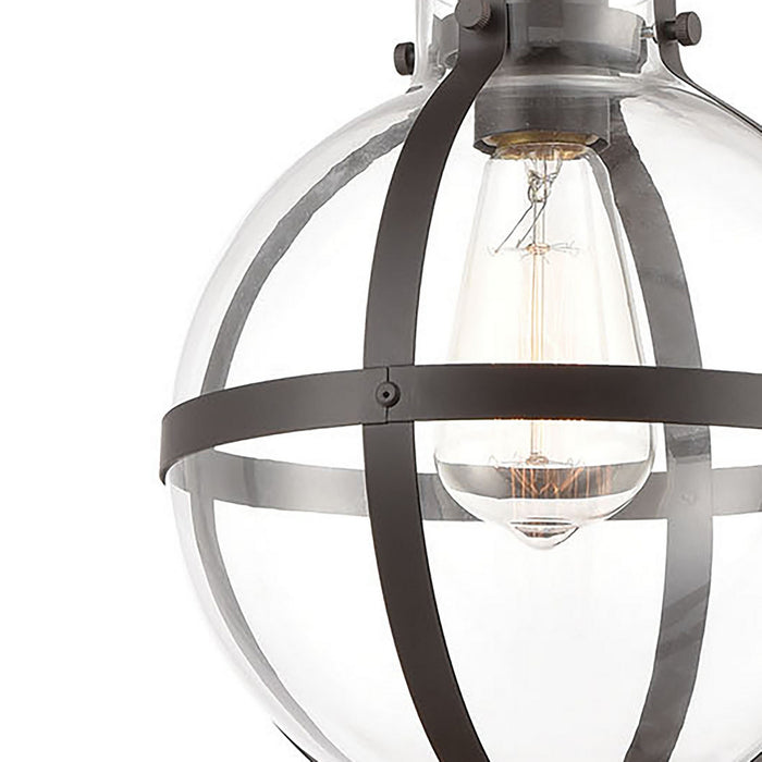 One Light Mini Pendant from the Cusp collection in Oil Rubbed Bronze finish