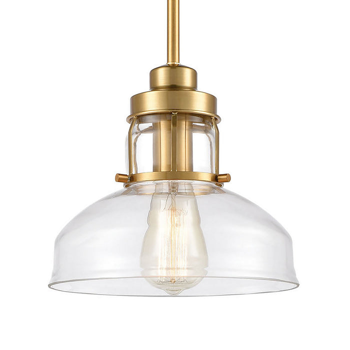 One Light Mini Pendant from the Manhattan Boutique collection in Brushed Brass finish